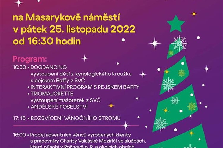 Na Rožnovsku se rozsvítí vánoční stromy. V Rožnově se tak stane 25. listopadu