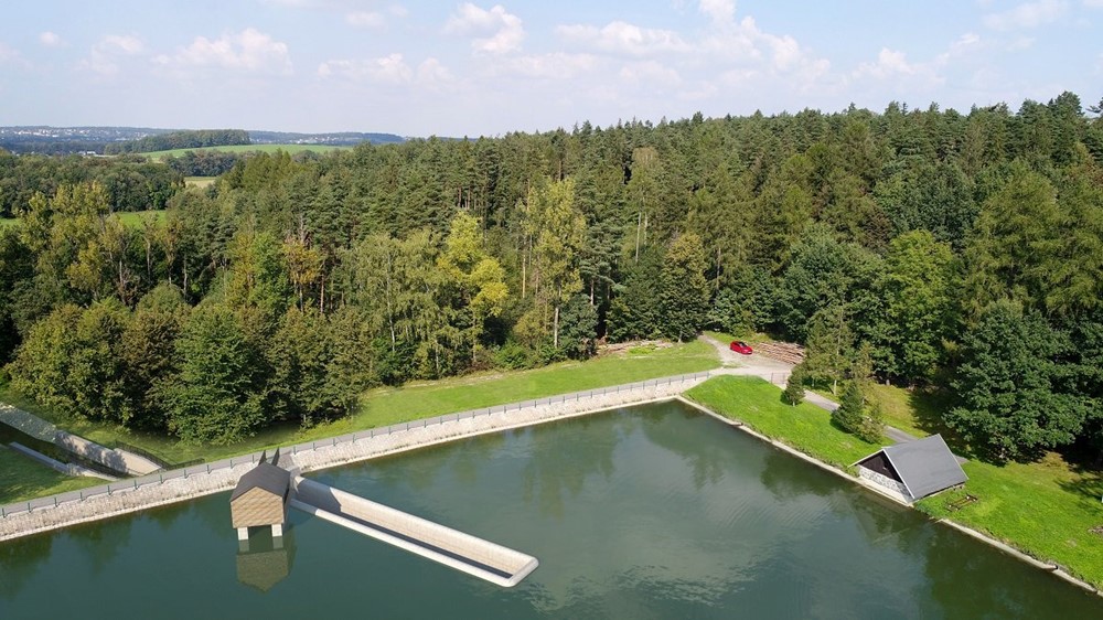 Vizualizace bezpečnostního přelivu po rekonstrukci.