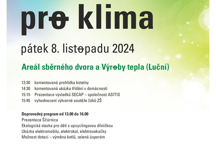 Místní den pro klima přinese osvětu dětem i dospělým 