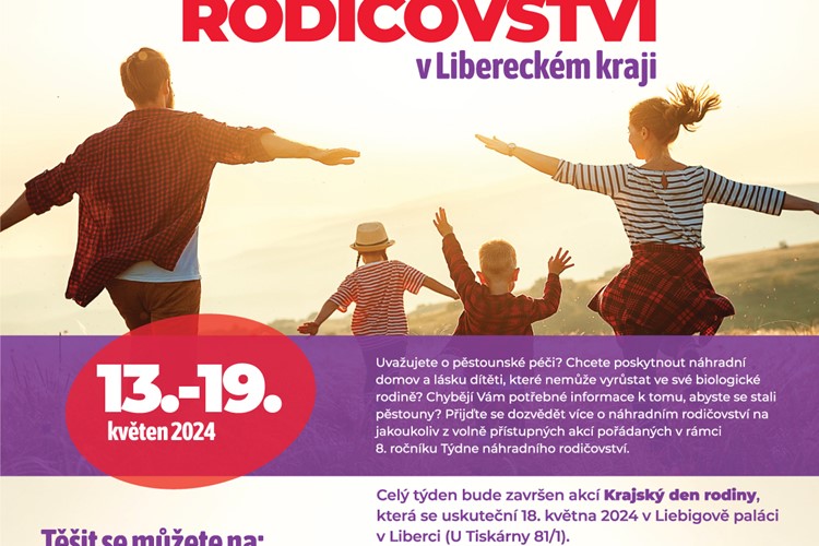Osmý ročník Týdne náhradního rodičovství v Libereckém kraji se spojí s oslavou Mezinárodního dne rodiny