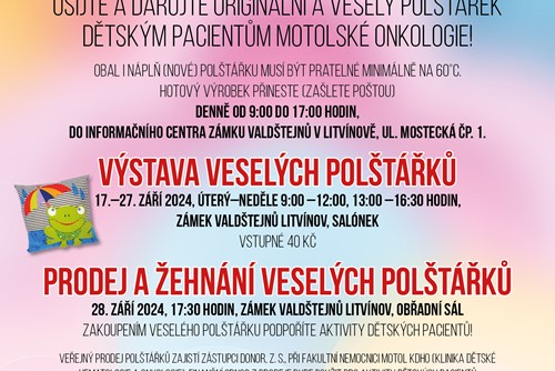 Ušijte a darujte originální a veselý polštářek dětským pacientům motolské onkologie