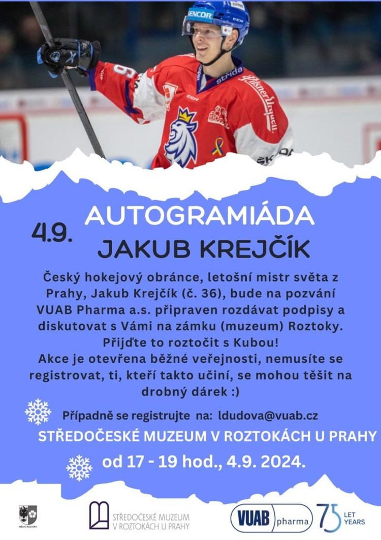 Autogramiáda hokejisty Jakuba Krejčíka
