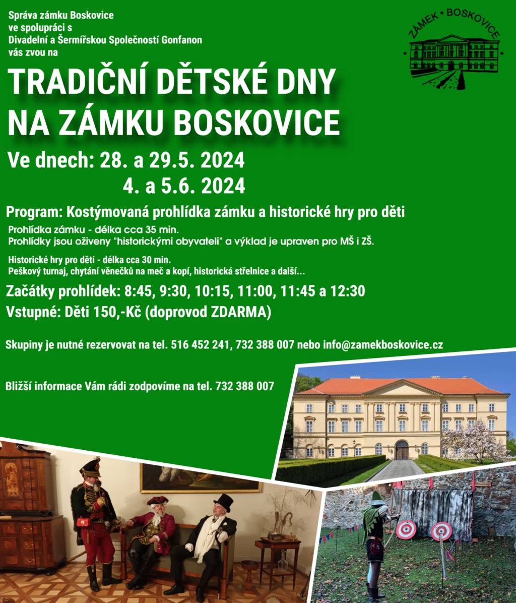 Tradiční dětské dny na zámku Boskovice