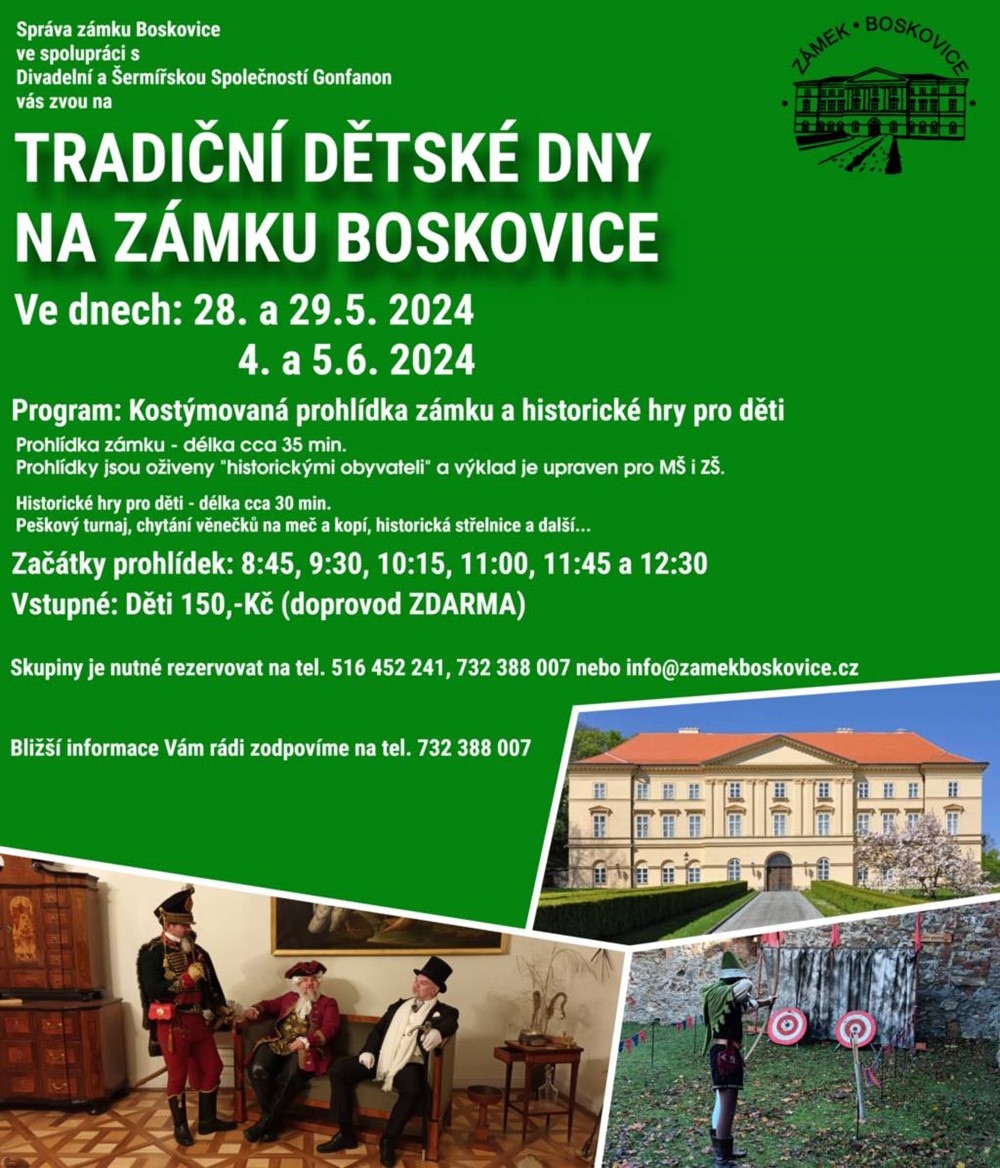 Tradiční dětské dny na zámku Boskovice