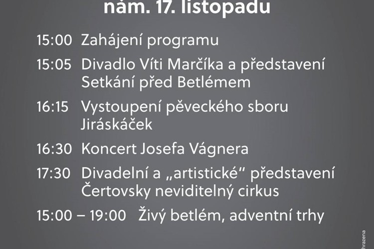 Stříbrné adventní zastavení v Příbrami nabídne živý betlém i adventní hry