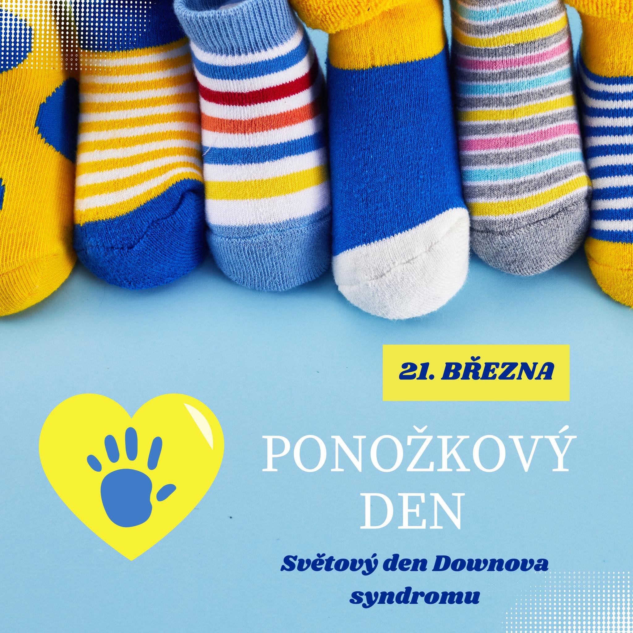Ponožková výzva na podporu Světového dne Downova syndromu. 🧦
